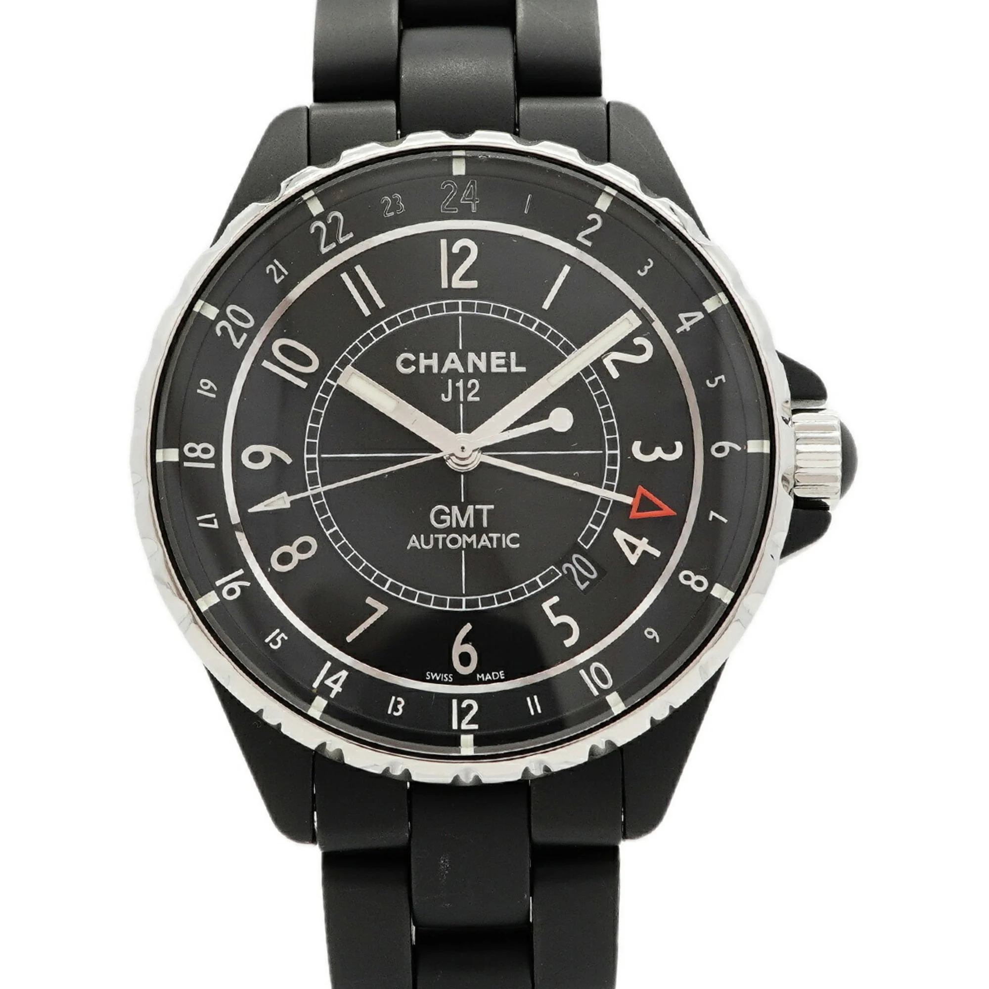 Chanel J12 Gmt Matte Black H3101 Dial Mens Watch